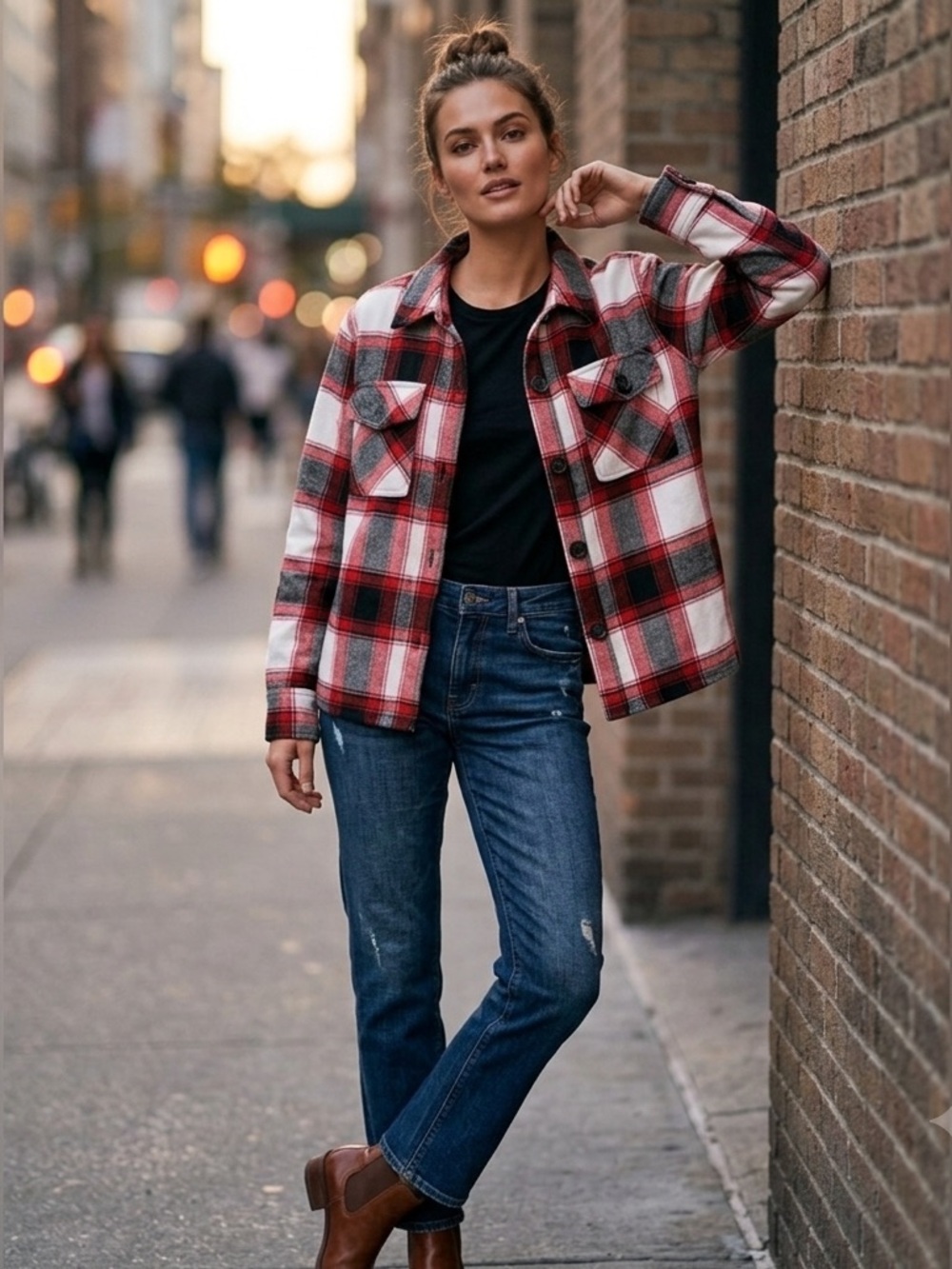Bb Dakota Steve Madden Plaid Top Size M